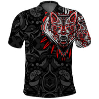 Custom Canada Wolf Polo Shirt Haida and Maple Leaf LT13 - Wonder Print Shop