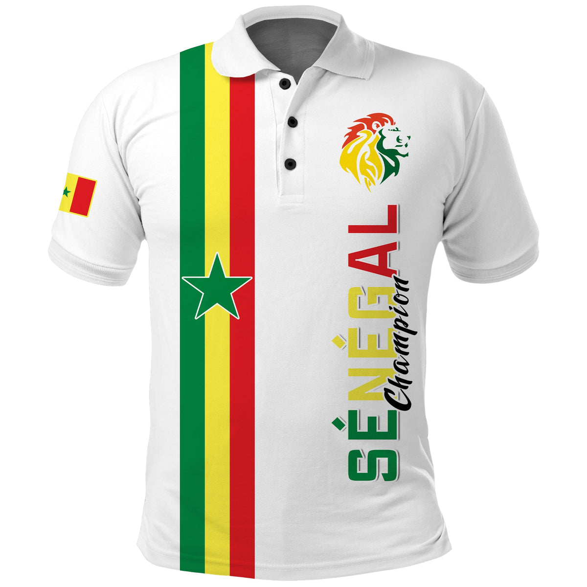 (Custom Text and Number) Senegal Football Polo Shirt World Cup Soccer Lions of Teranga Champions mix Map LT13 - Wonder Print Shop