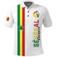 (Custom Text and Number) Senegal Football Polo Shirt World Cup Soccer Lions of Teranga Champions mix Map LT13 - Wonder Print Shop