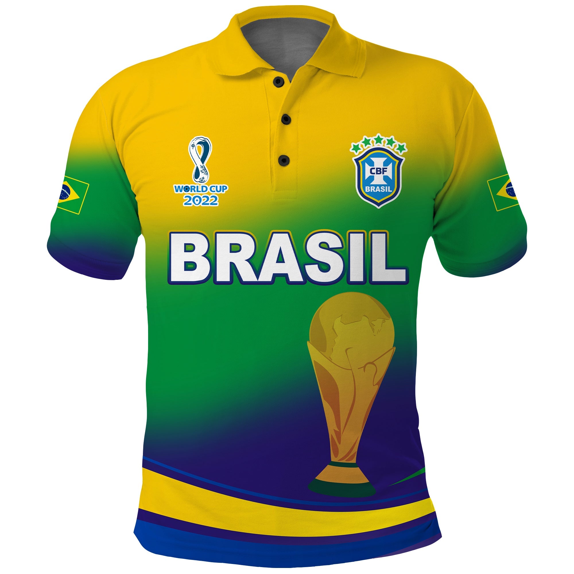 Brazil Football Polo Shirt Soccer 2022 World Cup Selecao Brasil Campeao Style Color Flag LT13 - Wonder Print Shop
