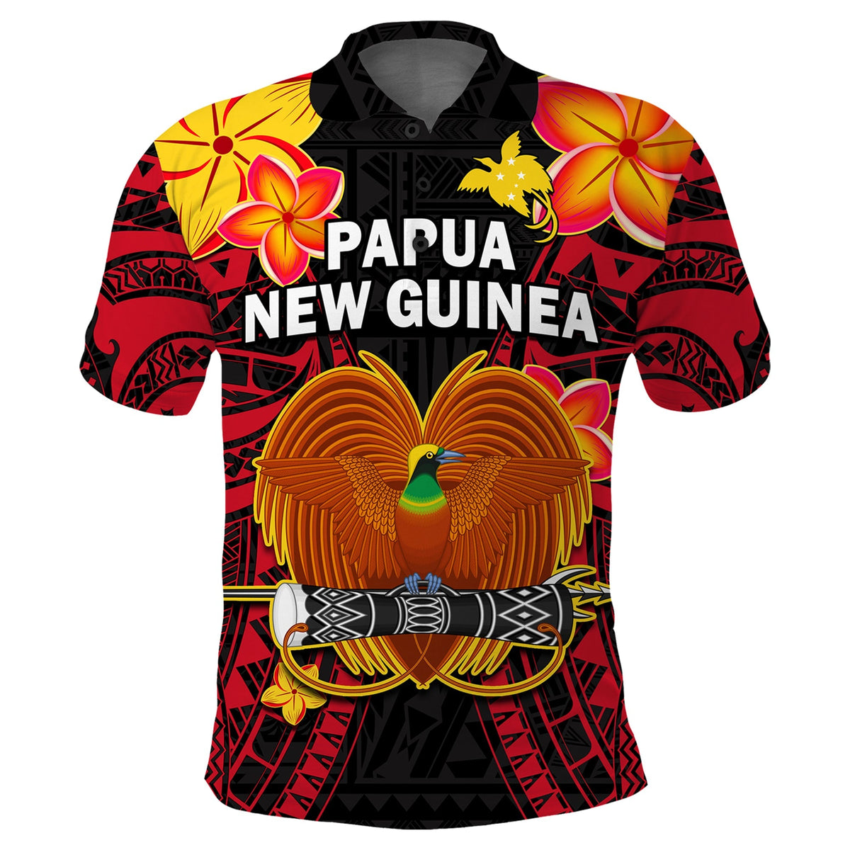 Custom Papua New Guinea Polo Shirt PNG Bird Of Paradise Polynesian Pattern - Wonder Print Shop