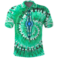 Custom African Polo Shirt Tie Dye Green Fashion LT13 - Wonder Print Shop