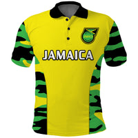 Jamaica Football Polo Shirt Reggae Girlz 2023 Cup Of Nations Ver.02 - Wonder Print Shop