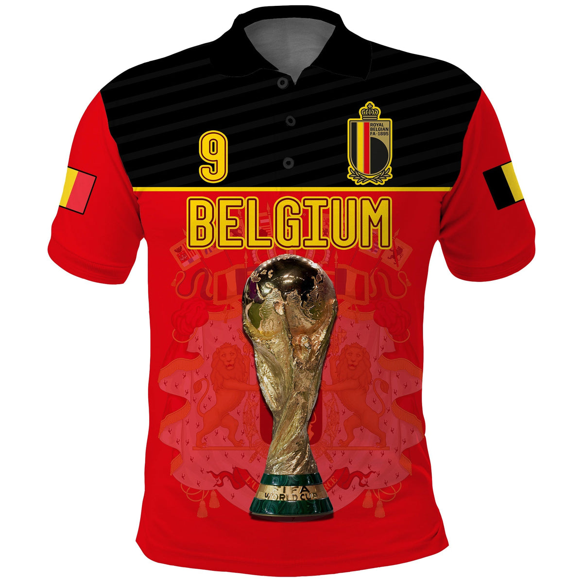 (Custom Text And Number) Belgium Polo Shirt Football 2022 De Rode Duivels Sporty Style - Wonder Print Shop