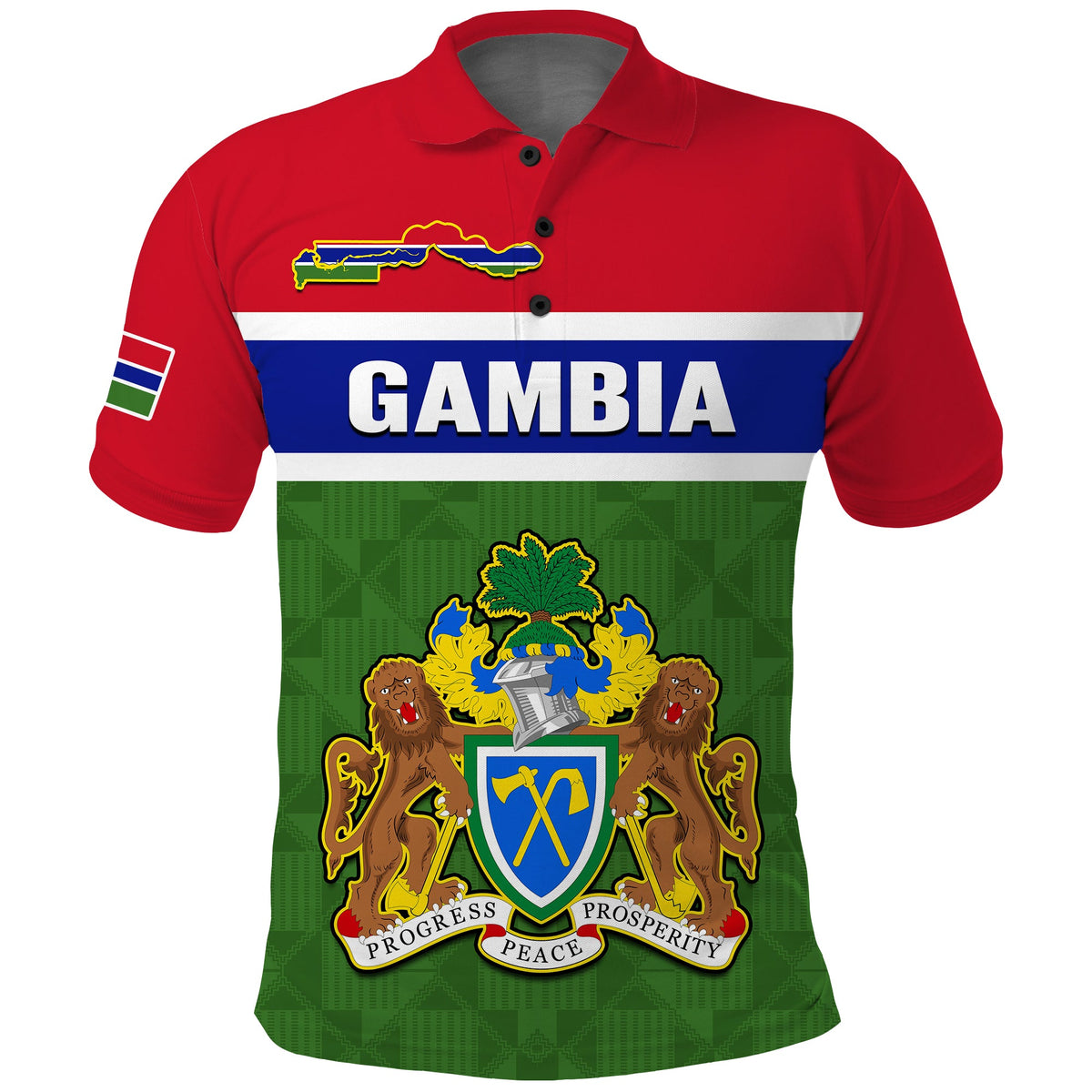 Gambia Polo Shirt Happy 58th Independence Anniversary Flag Style - Wonder Print Shop