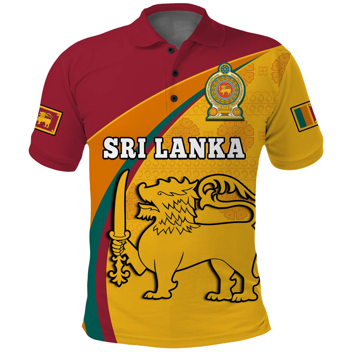 Sri Lanka Polo Shirt Sri Lankan Pattern Happy 75 Years Of Independence - Wonder Print Shop
