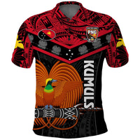 Custom Text And Number Papua New Guinea Rugby Polo Shirt PNG Kumuls Bird Of Paradise Black - Wonder Print Shop