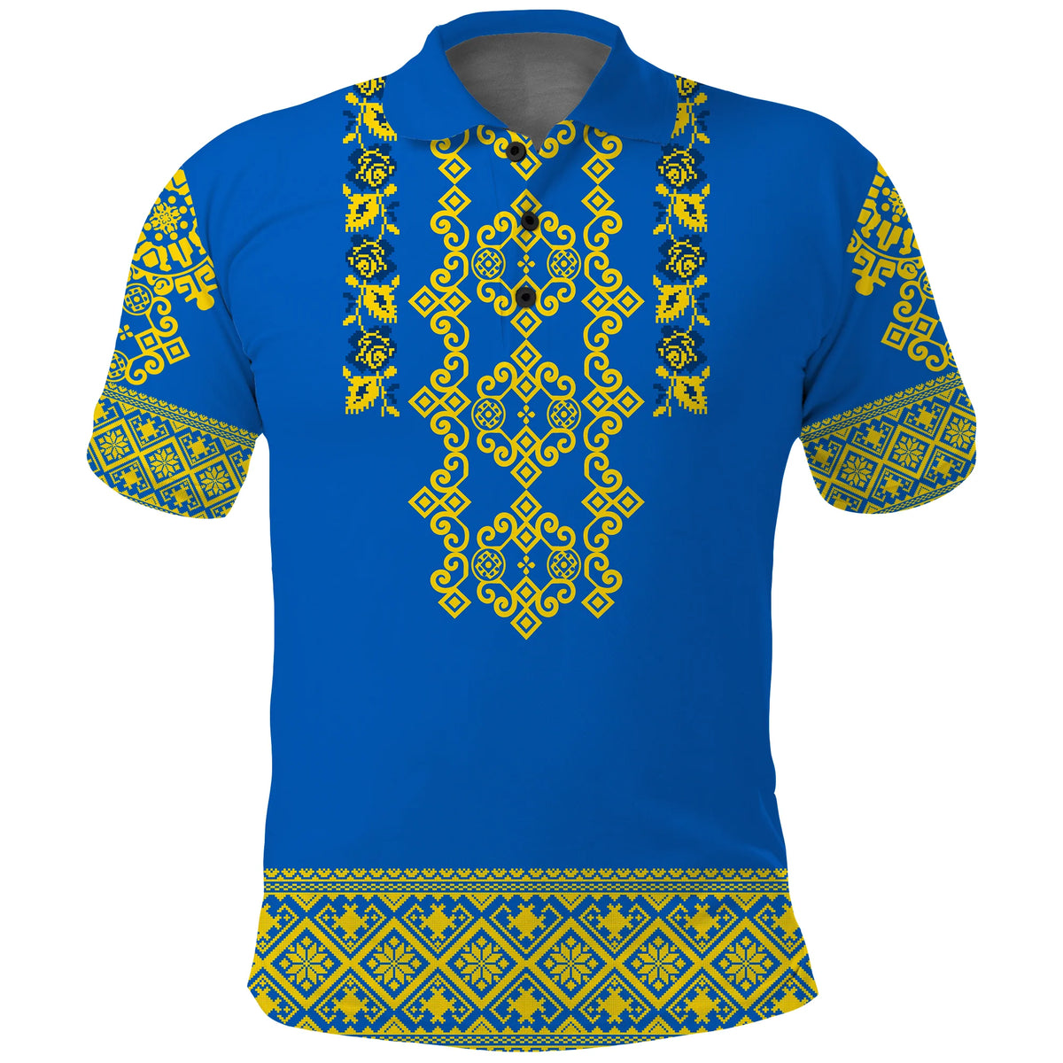 Custom Ukraine Polo Shirt Yellow Ukrainian Folk - Wonder Print Shop