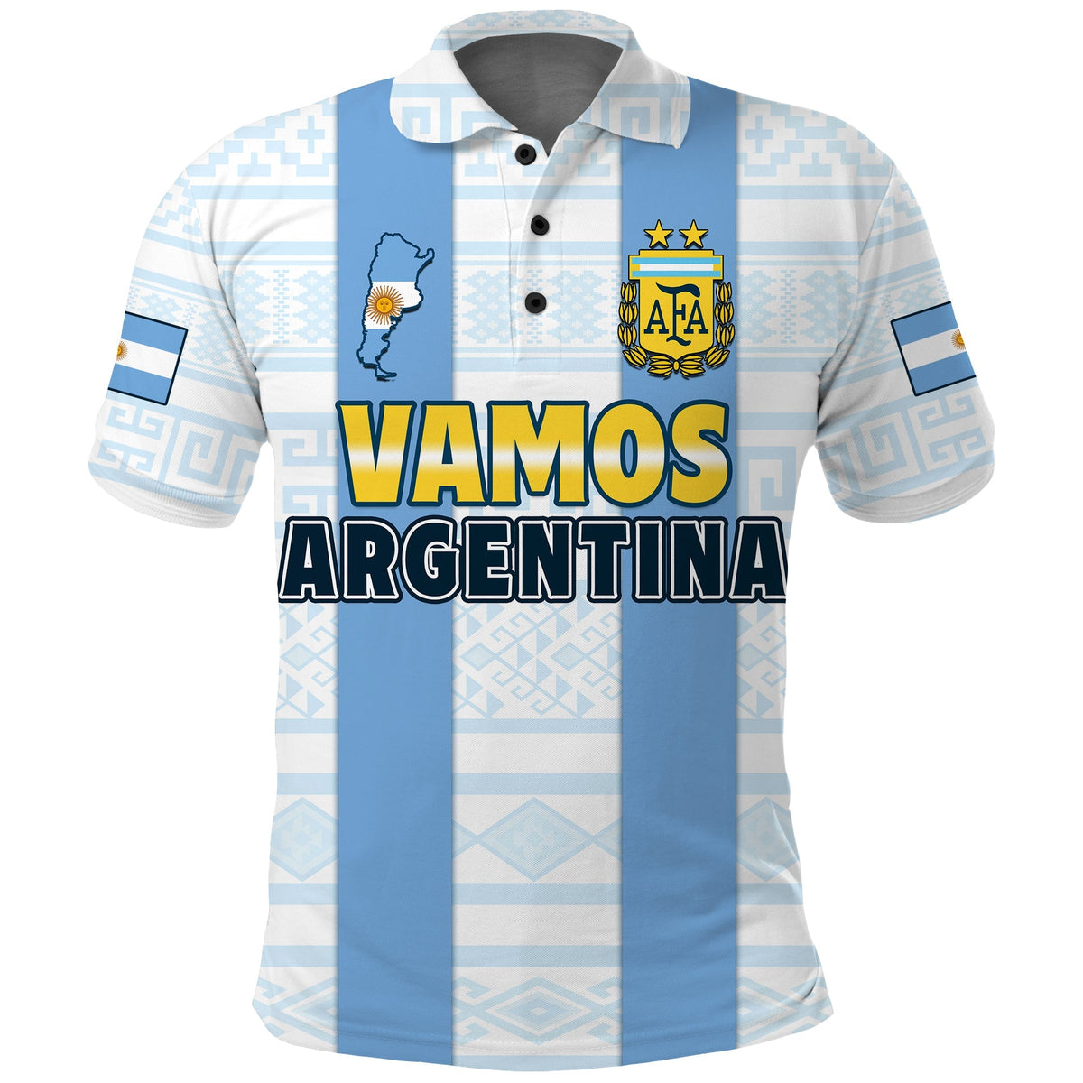 Argentina Polo Shirt Football 2022 Vamos La Albiceleste - Wonder Print Shop