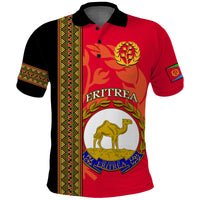 Custom Eritrea Polo Shirt African Pattern Happy Independence Day Version Black - Wonder Print Shop
