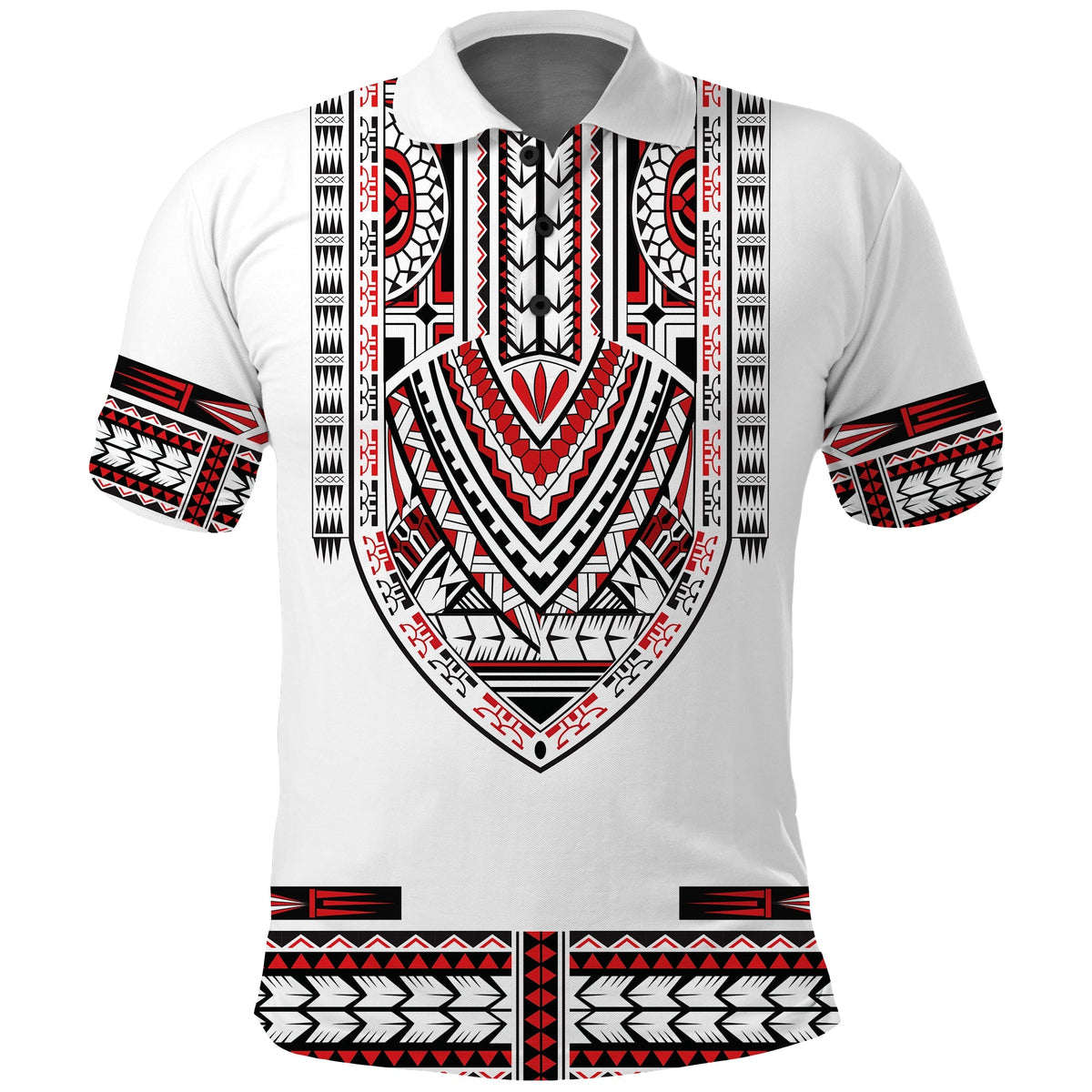Custom Polynesian Polo Shirt Dashiki With Polynesian Tattoo Royal Version - Wonder Print Shop