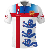 Custom England Football Polo Shirt Three Lions Champions Football 2022 - Wonder Print Shop