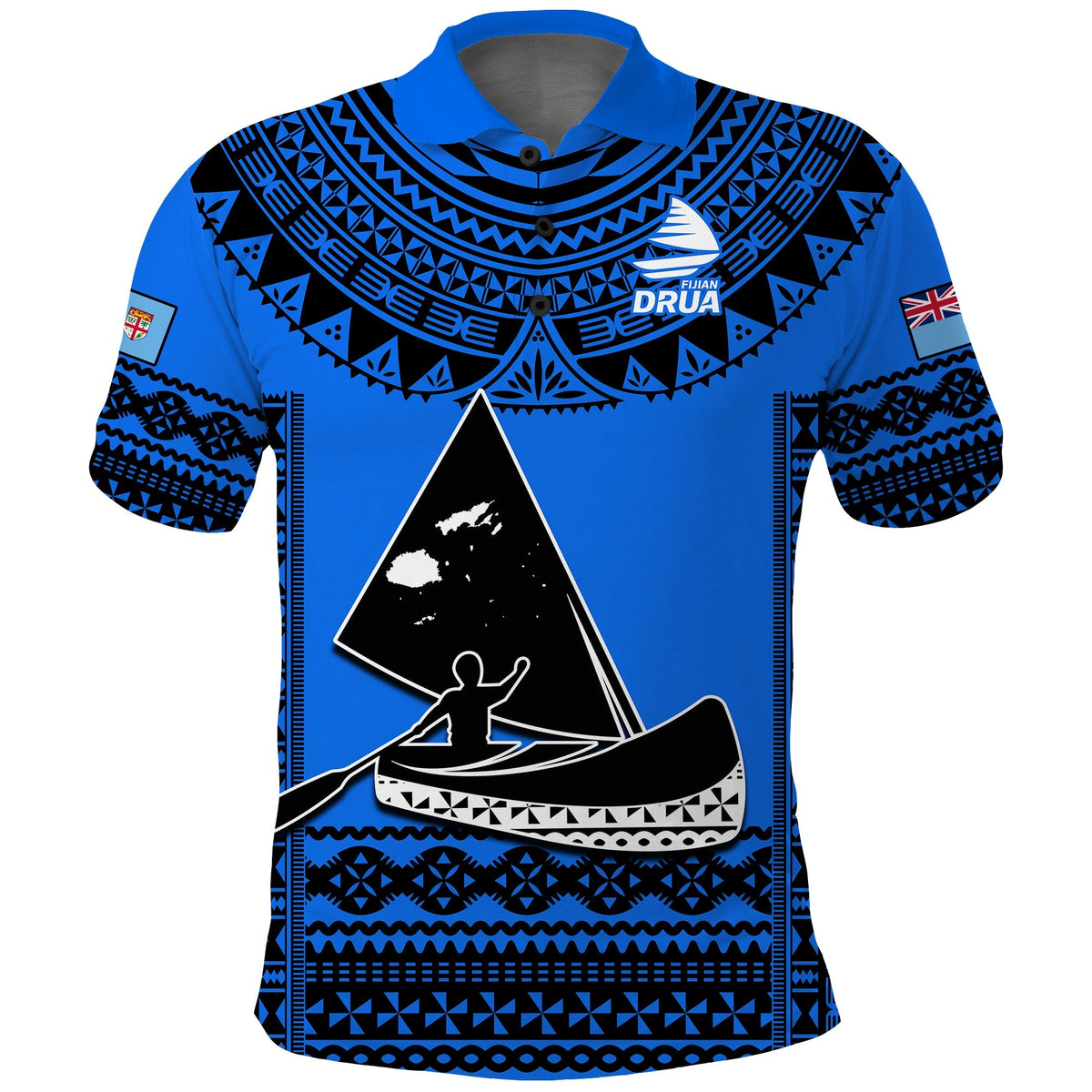 Custom Text And Number Fiji Rugby Polo Shirt Fijian Drua Super Polynesian Special Tapa Pattern - Wonder Print Shop