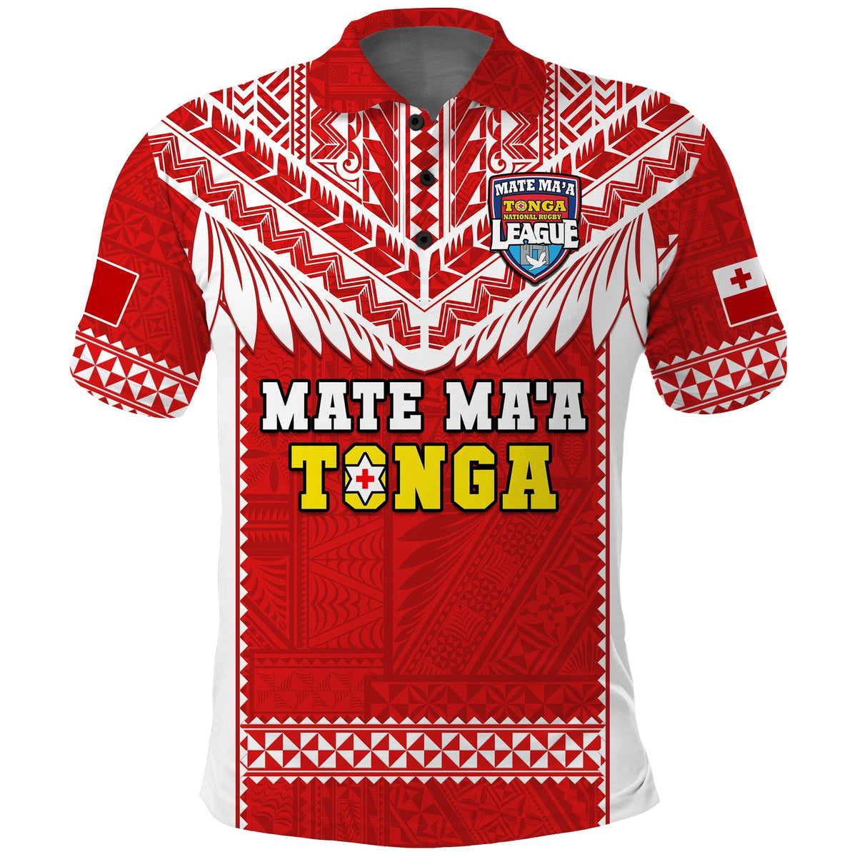Custom Text And Number Tonga Rugby Polo Shirt Mate Maa Tonga Pacific Ngatu White - Wonder Print Shop