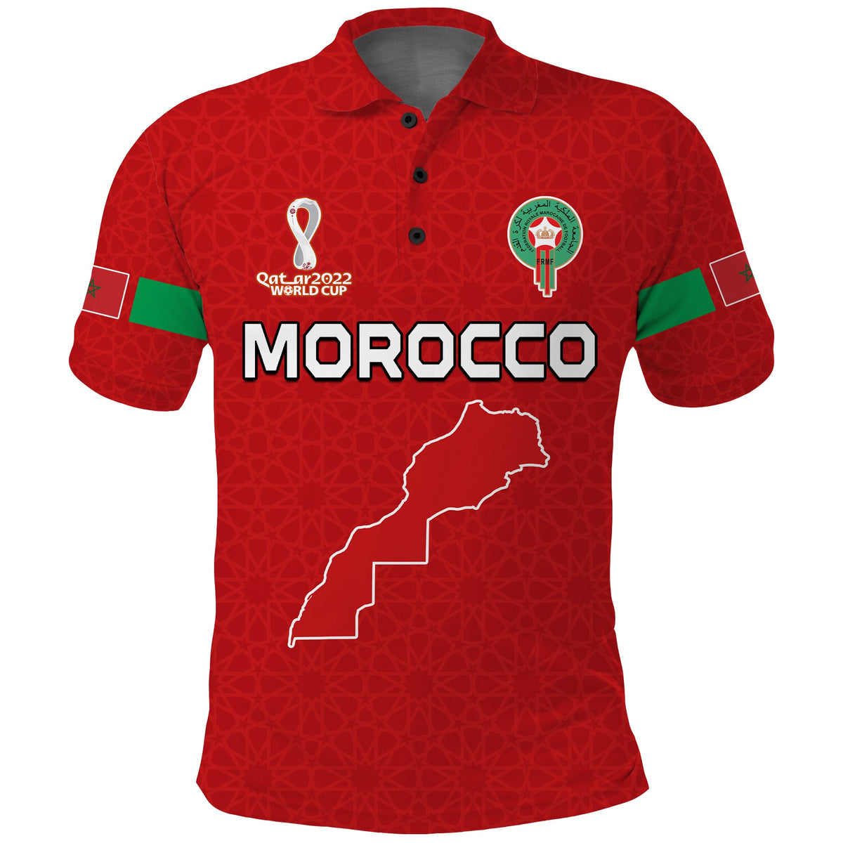 Morocco Football Polo Shirt Champions World Cup New History LT13 - Wonder Print Shop