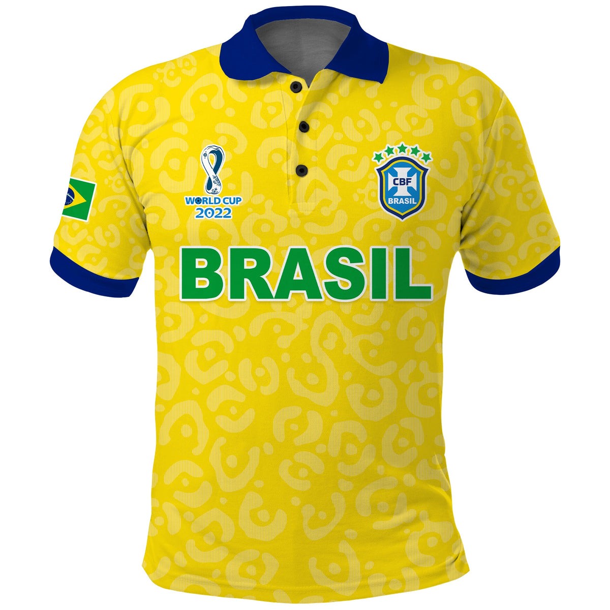 (Custom Text and Number) Brazil Football Polo Shirt World Cup Champions Soccer 2022 Selecao Brasil Campeao LT13 - Wonder Print Shop
