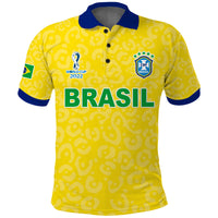 (Custom Text and Number) Brazil Football Polo Shirt World Cup Champions Soccer 2022 Selecao Brasil Campeao LT13 - Wonder Print Shop