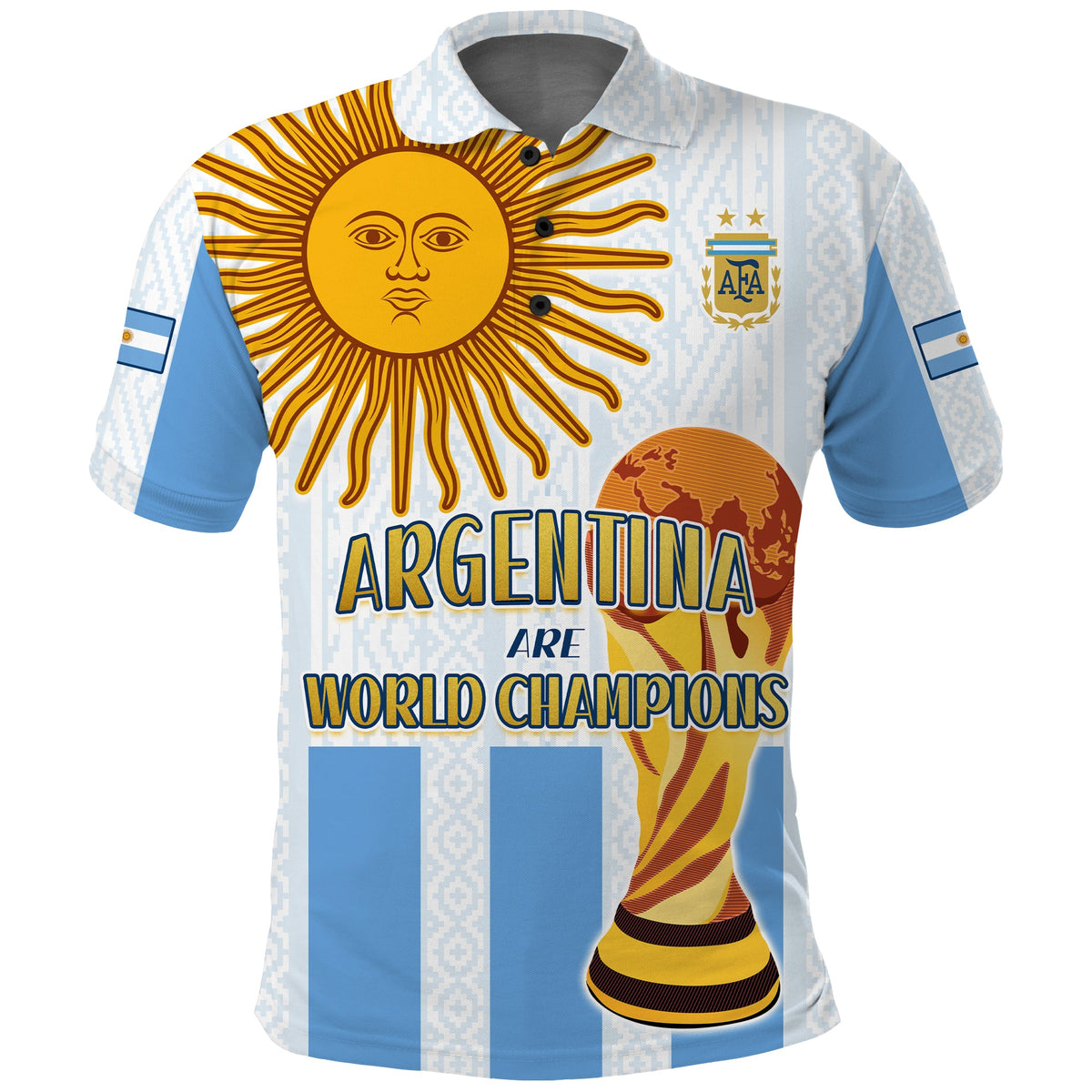 (Custom Text and Number) Argentina Football Polo Shirt World Champions 2022 Dream Come True LT13 - Wonder Print Shop