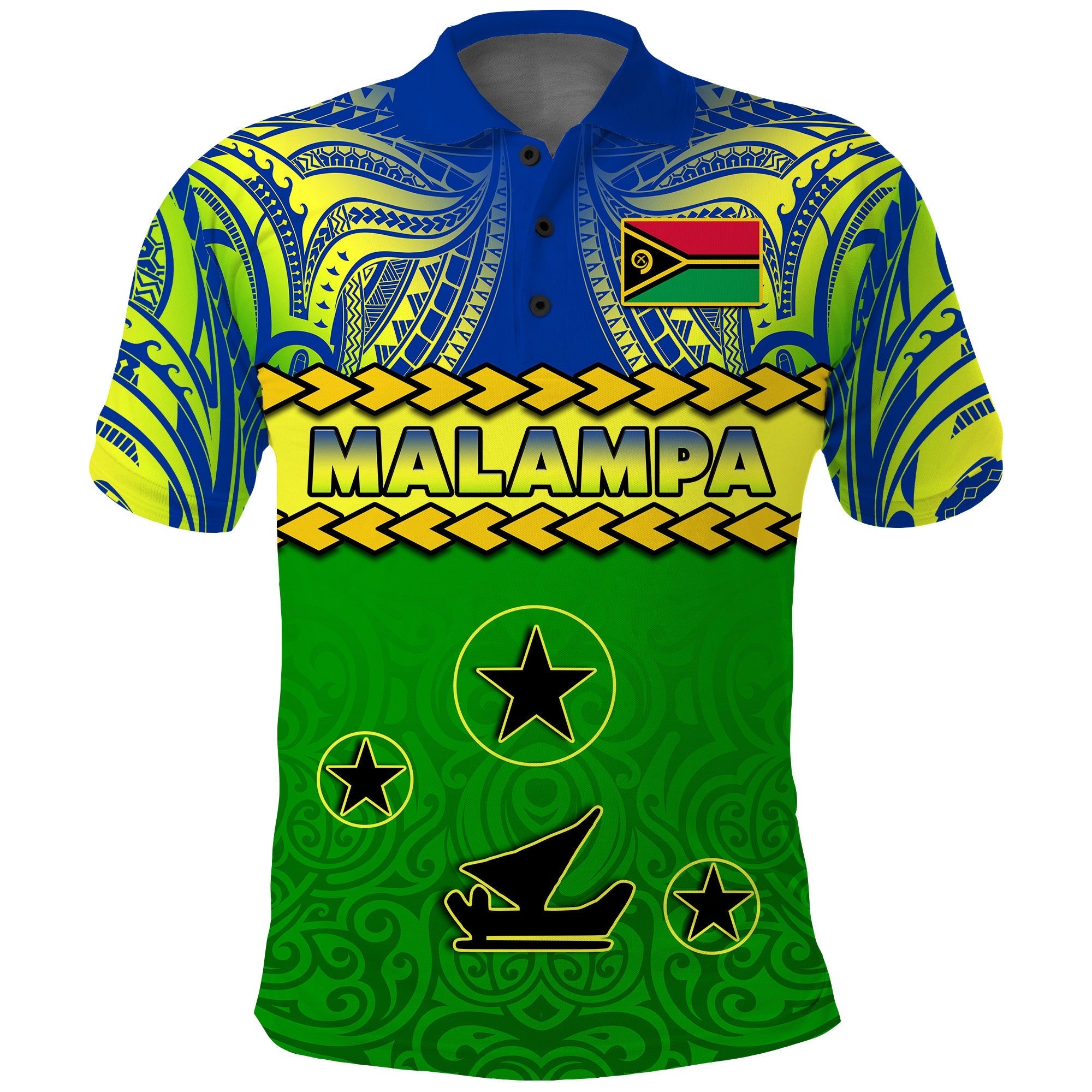 Malampa Province Polo Shirt Vanuatu Pig Tusk Polynesian Flag Style - Wonder Print Shop