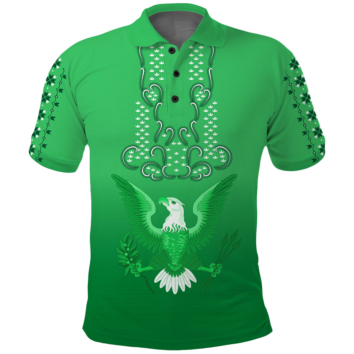 Philippines Polo Shirt Sun Filipino Green Barong LT13 - Wonder Print Shop