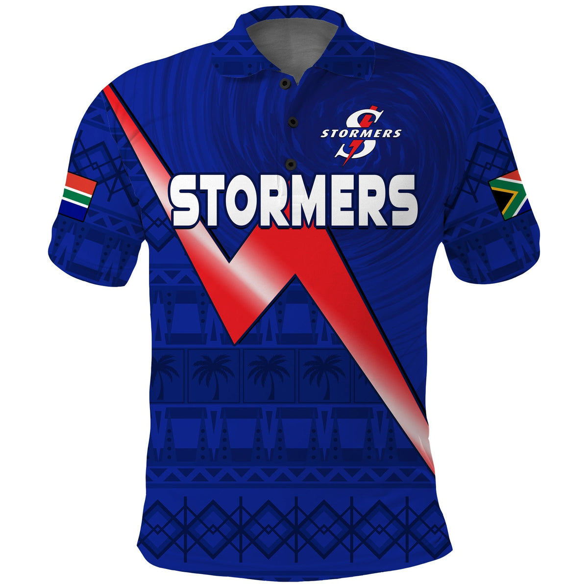 Stormers South Africa Rugby Polo Shirt We Are The Champions URC African Pattern - Wonder Print Shop