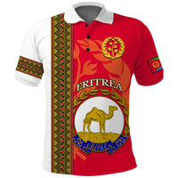 Custom Eritrea Polo Shirt African Pattern Happy Independence Day Version White - Wonder Print Shop
