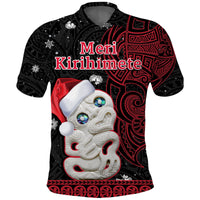 New Zealand Polo Shirt Christmas Hei Tiki Red Pohutukawa Meri Kirihimete - Wonder Print Shop