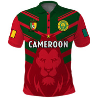 (Custom Text And Number) Cameroon Football Polo Shirt Les Lions Indomptables Red Football 2022 - Wonder Print Shop