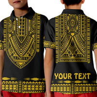 Custom Polynesian Polo Shirt Dashiki With Polynesian Tattoo Royal Golden Version - Wonder Print Shop