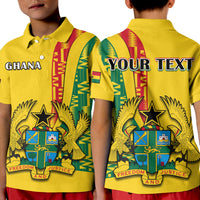Custom Ghana Polo Shirt Ghanan Coat Of Arms Mix Kente Pattern - Wonder Print Shop