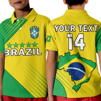 (Custom Text And Number) Brazil Football Polo Shirt Brasil Map Come On Canarinho Sporty Style - Wonder Print Shop