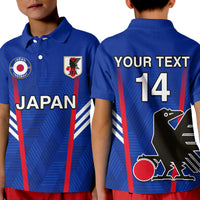 (Custom Text and Number) Japan Football Polo Shirt Samurai Blue Football 2022 - Wonder Print Shop