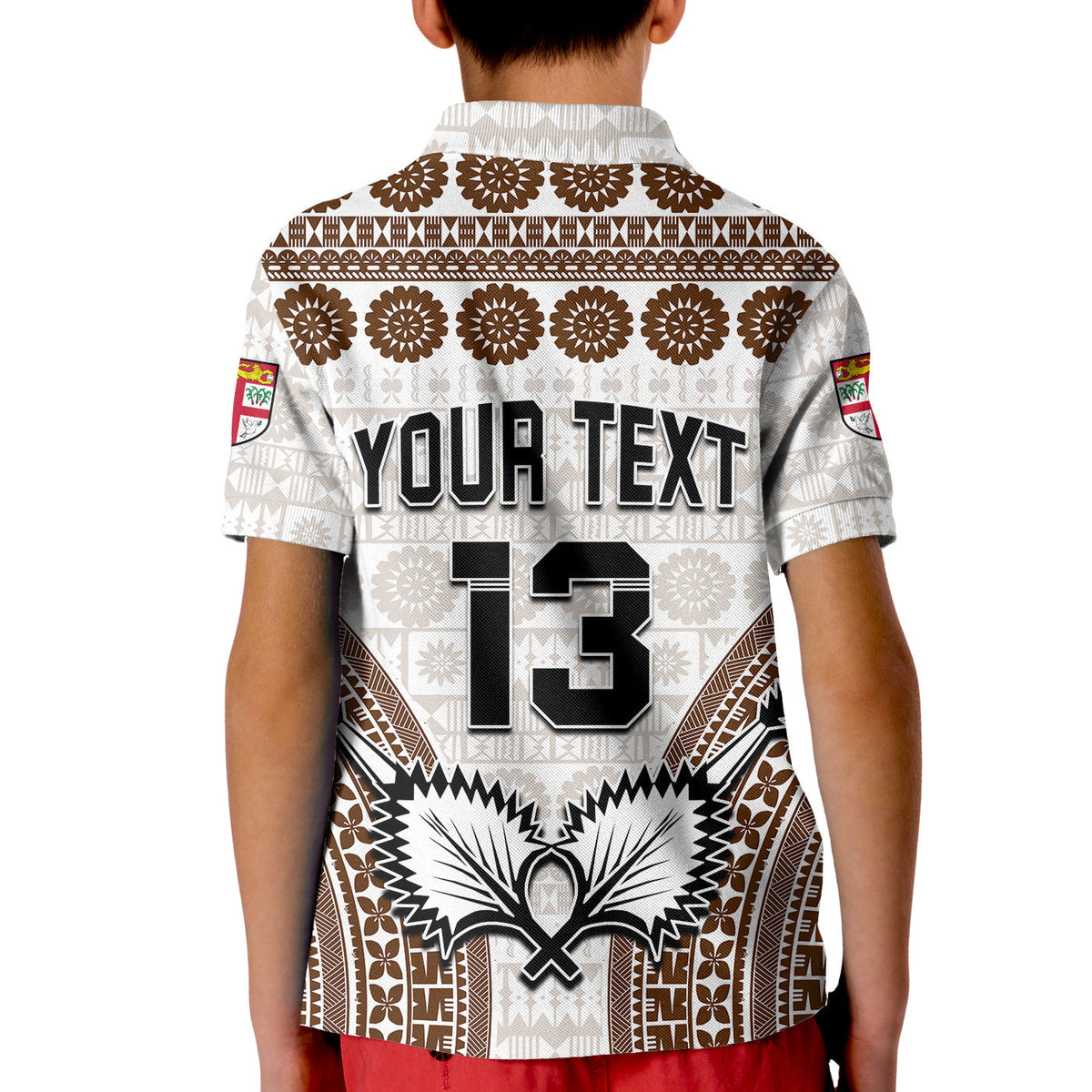 Custom Text and Number Fiji Rugby Bati Polo Shirt Proud Tapa Pattern LT13 - Wonder Print Shop