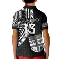 Custom Text and Number Fiji Rugby Sevens Polo Shirt KID Fijian 7s Tapa Polynesian LT13 - Wonder Print Shop