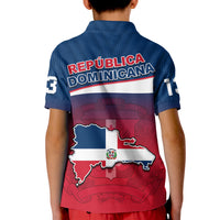 (Custom Text and Number) Dominican Republic Polo Shirt KID Dominicana Style Sporty LT13 - Wonder Print Shop