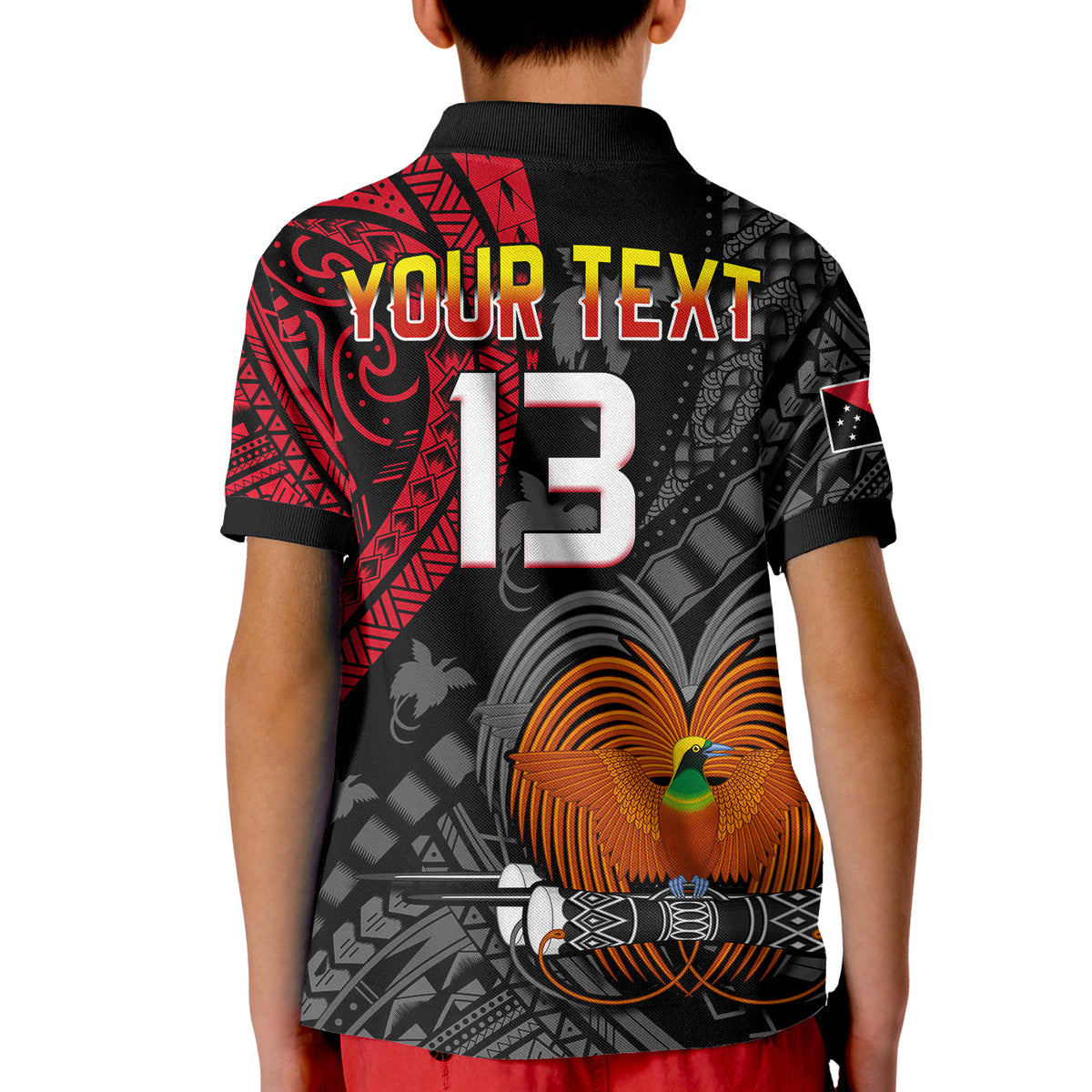 Custom Text and Number Papua New Guinea Polo Shirt Raggiana Birds Of Paradise Happy 47th Independence Day LT13 - Wonder Print Shop