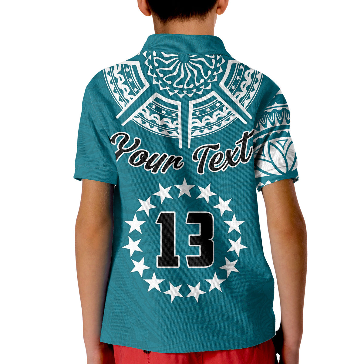 (Custom Text and Number) Cook Islands Tatau Polo Shirt Symbolize Passion Stars Version Blue LT13 - Wonder Print Shop