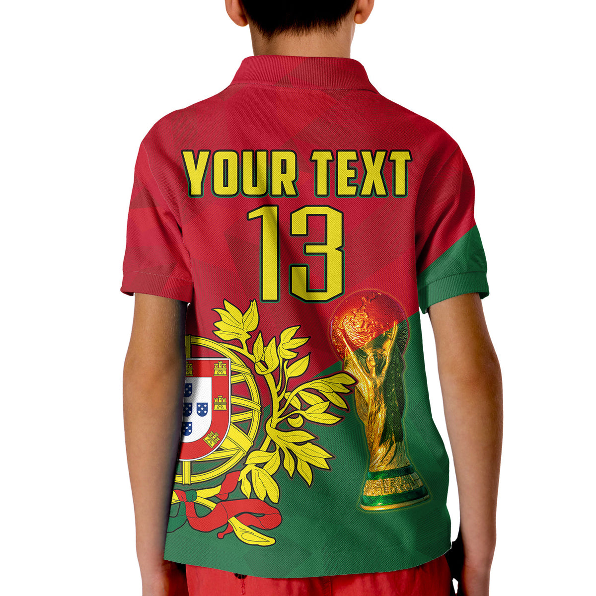 (Custom Text and Number) Portugal Football Polo Shirt Campeao Football 2022 Proud LT13 - Wonder Print Shop
