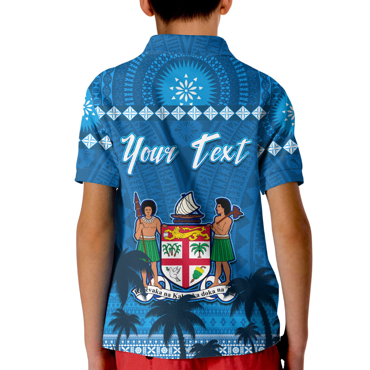 Custom Bula Fiji Day Polo Shirt Fijian Tapa with Palm Tree 52nd Anniversary LT13 - Wonder Print Shop