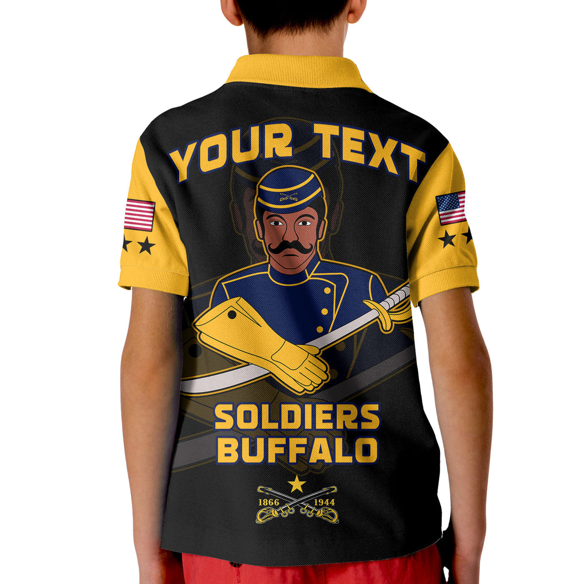 Custom Buffalo Soldiers Polo Shirt KID BSMC Club Adore Motorcycle LT13 - Wonder Print Shop