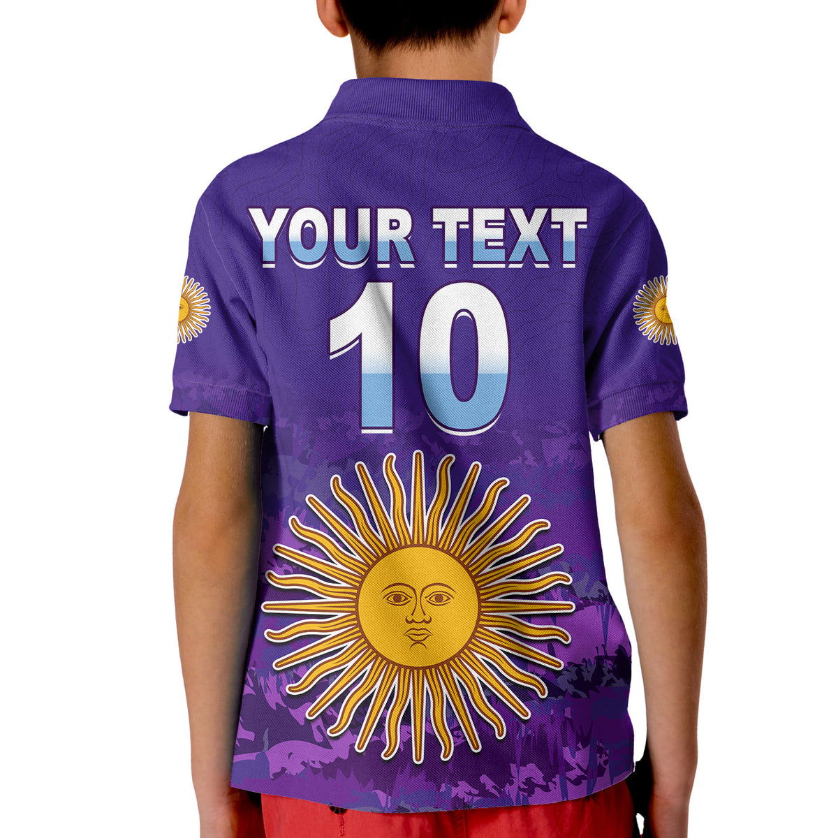 (Custom Text and Number) Argentina Football Polo Shirt KID Go Champions La Albiceleste LT13 - Wonder Print Shop