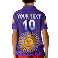 (Custom Text and Number) Argentina Football Polo Shirt KID Go Champions La Albiceleste LT13 - Wonder Print Shop