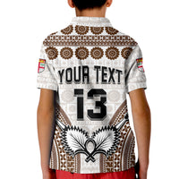 Custom Text and Number Fiji Rugby Bati Polo Shirt KID Proud Tapa Pattern LT13 - Wonder Print Shop