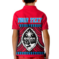 Custom Chamorro Guam Polo Shirt KID Latte Stone Red Polynesian Haligi LT13 - Wonder Print Shop