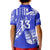 Custom Text and Number Fiji Rugby Sevens Polo Shirt KID Fijian 7s Tapa Polynesian Blue Ver.02 LT13 - Wonder Print Shop