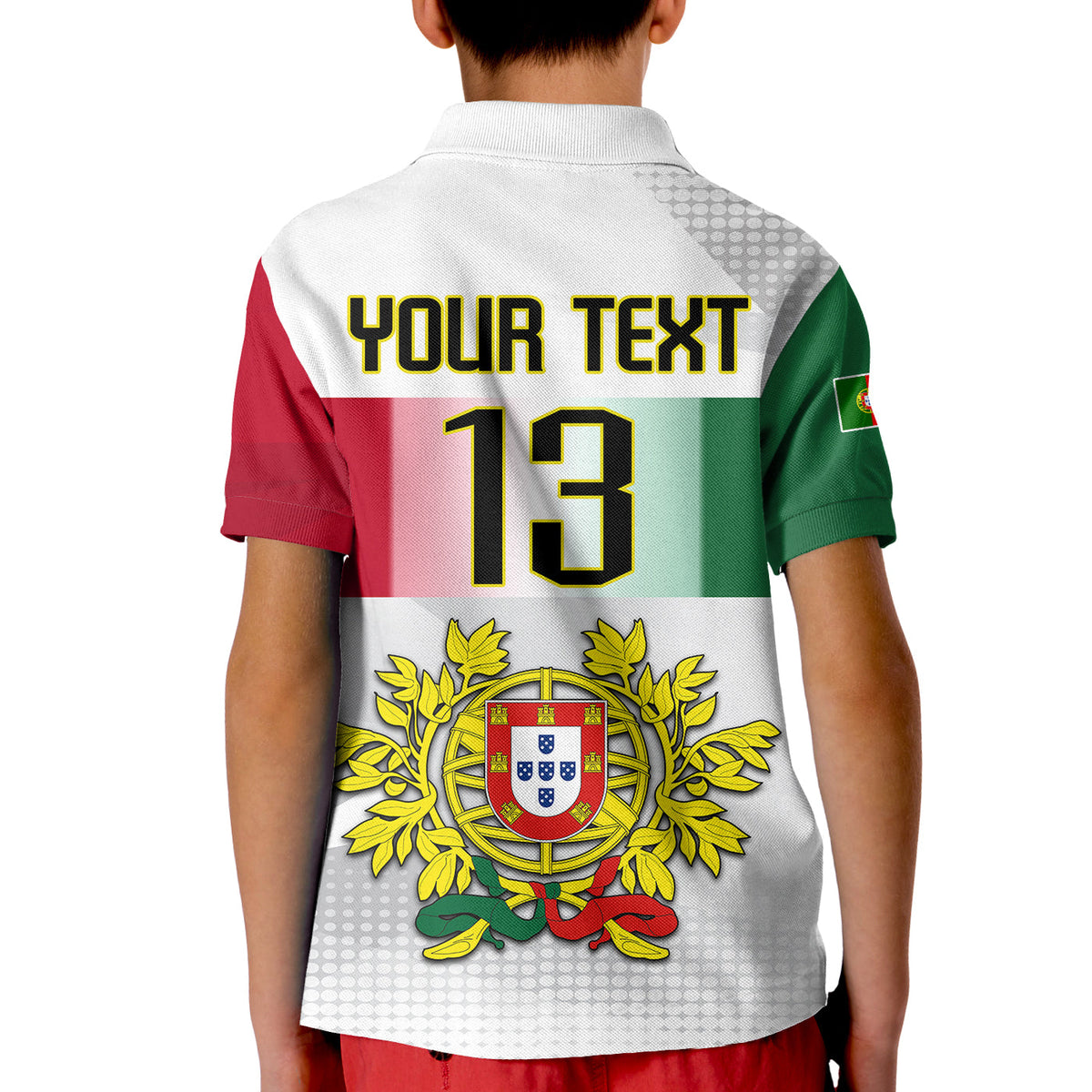 (Custom Text and Number) Portugal Football Polo Shirt Campeao Football 2022 White Sporty LT13 - Wonder Print Shop