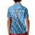 Custom Text And Number Fiji Tapa Rugby Polo Shirt KID Fijian Cibi Dance Tapa Pattern Blue - Wonder Print Shop