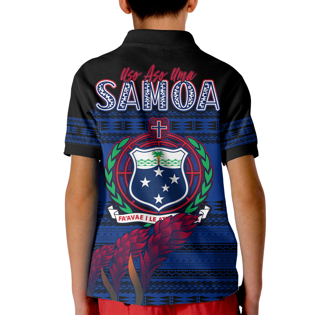 Toa Samoa Rugby Polo Shirt KID Uso Aso Uma Go Champions Blue LT13 - Wonder Print Shop