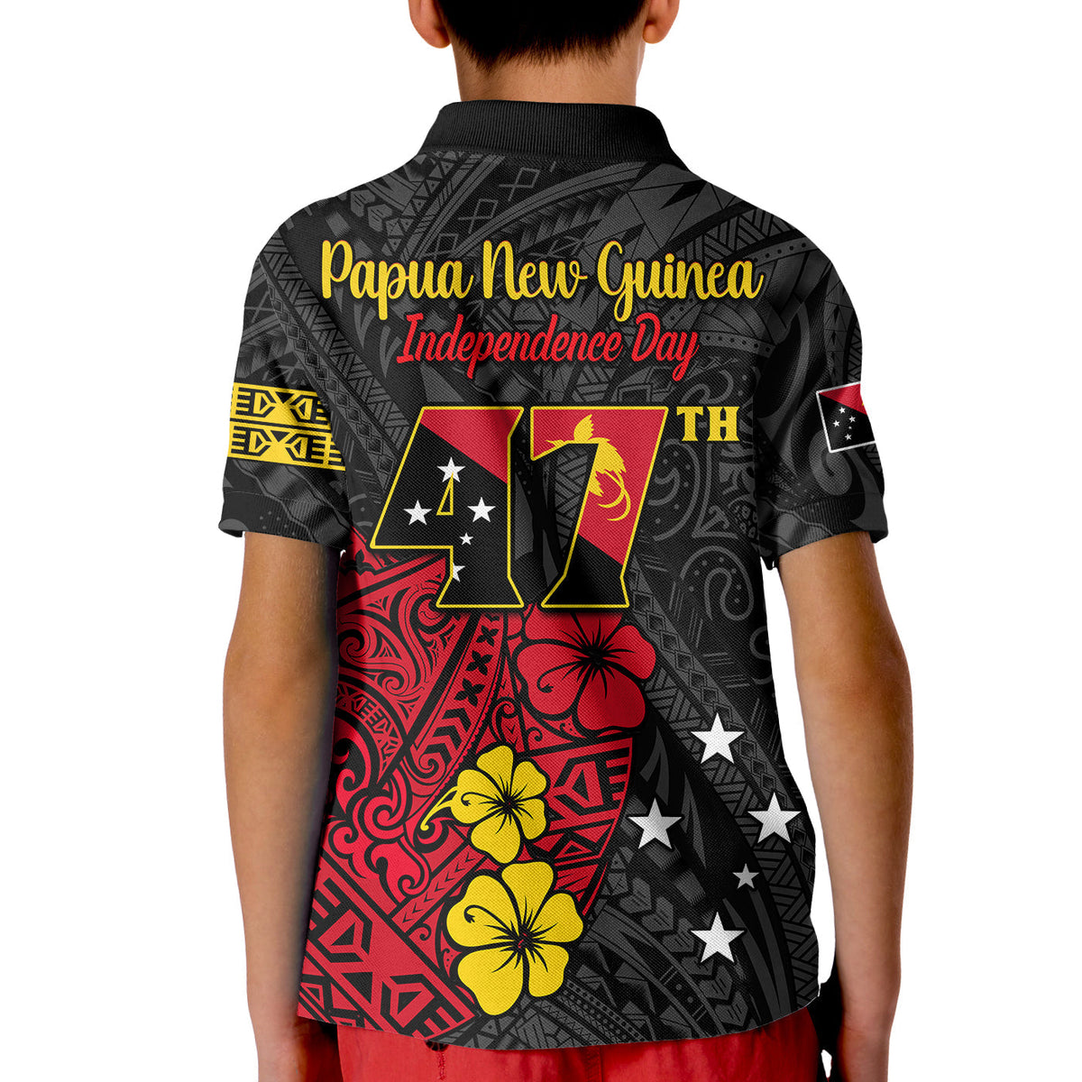Papua New Guinea Anniversary Polo Shirt KID 47th Independence Day Since 1975 LT13 - Wonder Print Shop