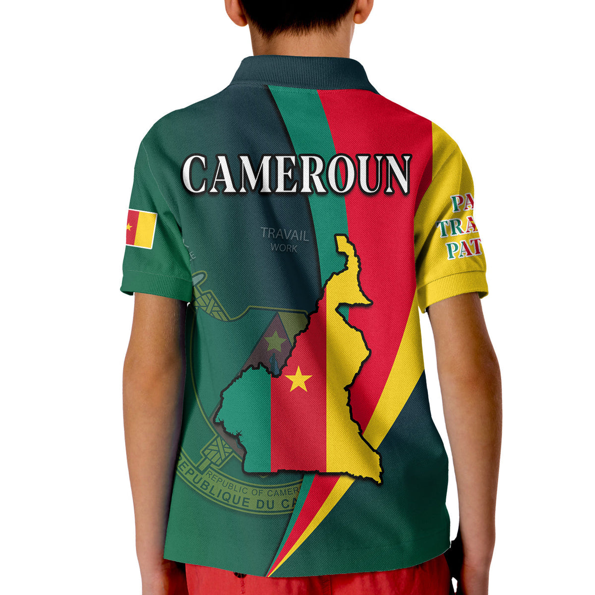 Cameroon Polo Shirt KID Map Cameroun Style Flag LT13 - Wonder Print Shop